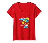 Mujer The Smurfs All I Smurf for Christmas Smurfette Cartoon Camiseta Cuello V