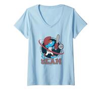 Mujer The Smurfs Big Slam The Best Baseball Batter Camiseta Cuello V