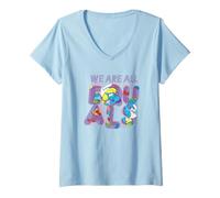 Mujer The Smurfs Climbing We Are All Equals Camiseta Cuello V
