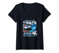 Mujer The Smurfs Coach Strike Go Blues Baseball Camiseta Cuello V