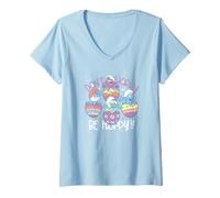 Mujer The Smurfs Easter Don't Worry Be Hoppy Smurfs Camiseta Cuello V