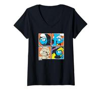 Mujer The Smurfs Halloween Dress Up Pop Art Retro Cartoon Camiseta Cuello V