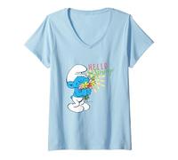 Mujer The Smurfs Hello Spring Camiseta Cuello V