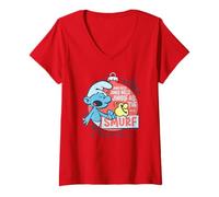 Mujer The Smurfs Jingle Bells Smurfy Christmas Camiseta Cuello V