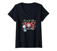 Mujer The Smurfs Joy to The Village Smurf Christmas Camiseta Cuello V