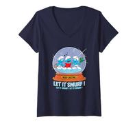 Mujer The Smurfs Merry Christmas Let It Smurf Camiseta Cuello V