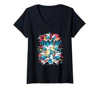 Mujer The Smurfs Movie Team Up Group Shot Camiseta Cuello V