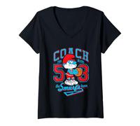 Mujer The Smurfs Papa Smurf Coach The Blues 58 The Smurfs Team Camiseta Cuello V