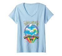Mujer The Smurfs Smurfical Mystery Tour Cartoon Music Camiseta Cuello V
