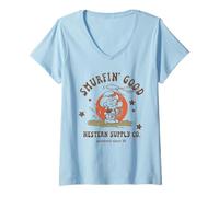 Mujer The Smurfs Smurfin' Good Western Supply Co Cartoon Camiseta Cuello V