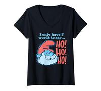 Mujer The Smurfs Vintage Papa Smurf Ho ?? ?? Christmas Camiseta Cuello V