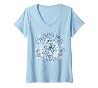 Mujer The Smurfs Vintage Smurfette Christmas Hugs Camiseta Cuello V