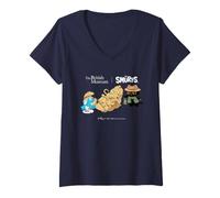 Mujer The Smurfs x British Museum Egyptiian Dig Smur Camiseta Cuello V