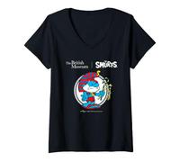 Mujer The Smurfs x British Museum Papa Smurf Egyptian Camiseta Cuello V