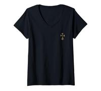 Mujer The Star Diamonds Gold Cross Camiseta Cuello V