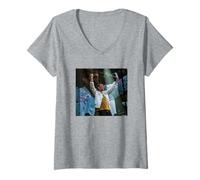 Mujer The Stone Roses Live Cantante Ian Brown de Andy Willsher Camiseta Cuello V