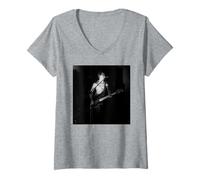 Mujer The Stranglers JJ Burnel Era Blanco Y Negro En Vivo 1978 Camiseta Cuello V