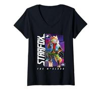 Mujer The Super Mario Galaxy Movie Fox Mccloud Hero Pose Camiseta Cuello V