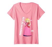 Mujer The Super Mario Galaxy Movie Galatic Princess Peach Camiseta Cuello V