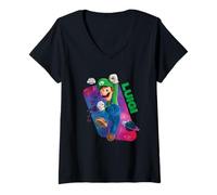 Mujer The Super Mario Galaxy Movie Luigi Steps Up Camiseta Cuello V