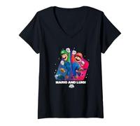 Mujer The Super Mario Galaxy Movie Mario & Luigi Jump Camiseta Cuello V