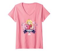 Mujer The Super Mario Galaxy Movie Princess Peach Champion Camiseta Cuello V