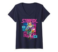 Mujer The Super Mario Galaxy Movie Starfox Fox Mccloud Action Camiseta Cuello V