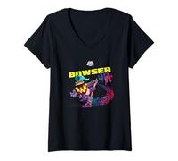 Mujer The Super Mario Galaxy Movie Wonder Bowser Jr. Camiseta Cuello V