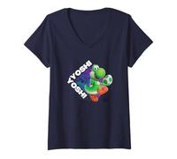 Mujer The Super Mario Galaxy Movie Yoshi in Action Camiseta Cuello V