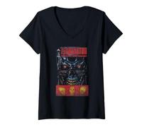 Mujer The Terminator Hunters & Killers Vintage Illustration Movie Camiseta Cuello V