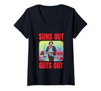 Mujer The Texas Chainsaw Massacre Suns out Guts out Horror Camiseta Cuello V