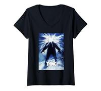 Mujer The Thing Glowing Silhouette Movie Poster Camiseta Cuello V