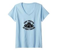 Mujer The Truth Is out There Camiseta Alien Spaceship Shuttle tee Camiseta Cuello V