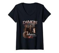 Mujer The Vampire Diaries Damon Camiseta Cuello V