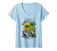 Mujer The Village of Waters Edge TV Manatí Alligator Design Camiseta Cuello V