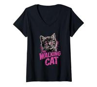 Mujer The Walking Cat - Divertido Gato Zombie Estilo Grunge Camiseta Cuello V
