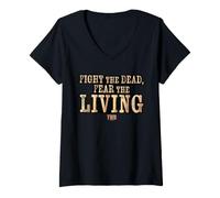 Mujer The Walking Dead Fight The Dead Fear The Living Camiseta Cuello V