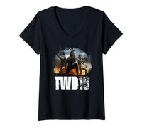 Mujer The Walking Dead Group Action Pose Camiseta Cuello V