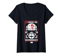 Mujer The Walking Dead Resist The Commonwealth Camiseta Cuello V