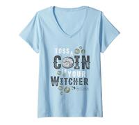 Mujer The Witcher Toss A Coin To Your Witcher Camiseta Cuello V
