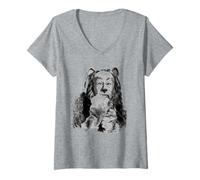 Mujer The Wizard of Oz Cowardly Lion Photograph Camiseta Cuello V