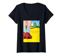Mujer The Wizard of Oz There's No Place Like Home Poster Camiseta Cuello V
