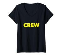 Mujer The Word Crew Front Print Uniform, Crew Team Uniform Graphic Camiseta Cuello V