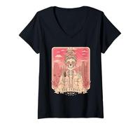 Mujer Thelma y Louise Mejores Amigos Tarot Card Skeleton Road Trip Camiseta Cuello V