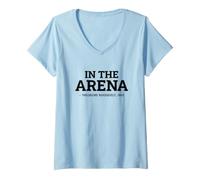 Mujer Theodore Roosevelt Cita Historia Liderazgo Motivacional Camiseta Cuello V