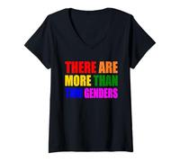 Mujer THERE ARE MORE THAN TWO GENDERS Camiseta Cuello V