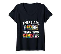 Mujer There Are More Than Two Genders Camiseta Pride Camiseta Cuello V