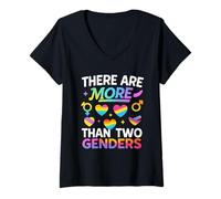 Mujer There Are More Than Two Genders Camiseta Pride Camiseta Cuello V