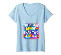 Mujer There Are More Than Two Genders Camiseta Pride Camiseta Cuello V