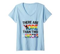 Mujer There Are More Than Two Genders Camiseta Pride Camiseta Cuello V